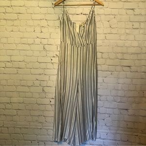 Gianni Bini Cropped Stripped Jumpsuit Size Large